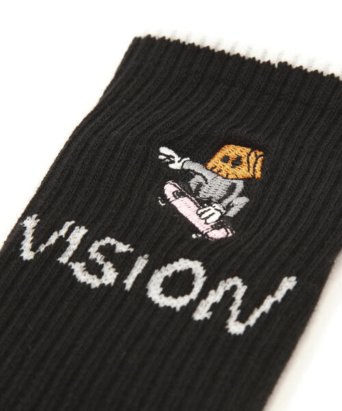VISION STREET WEAR(ヴィジョンストリートウェア)の「VISION STREET WEAR × GUERNIKA/ヴィジョン ストリート ウェア×ゲルニカ/ANONYMOUSE SOX(ソックス/靴下・メンズ・ホワイト/ブラック・L)」の2枚目の写真