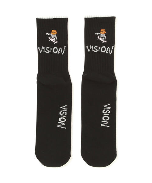 VISION STREET WEAR(ヴィジョンストリートウェア)の「VISION STREET WEAR × GUERNIKA/ヴィジョン ストリート ウェア×ゲルニカ/ANONYMOUSE SOX(ソックス/靴下・メンズ・ホワイト/ブラック・L)」の3枚目の写真