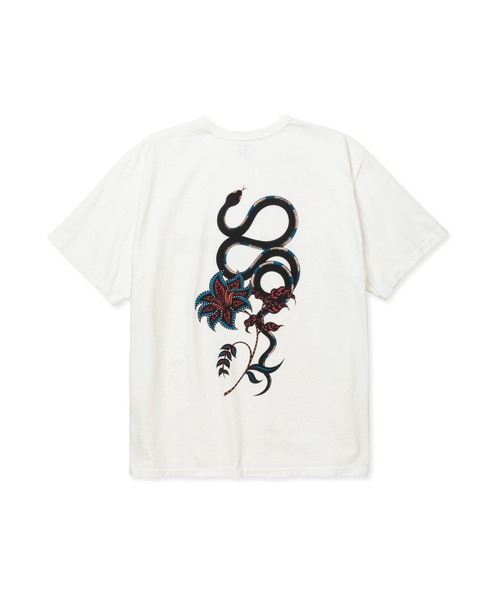 CALEE(キャリー)の「×MIHO MURAKAMI BINDER NECK SNAKE VINTAGE TEE(Tシャツ/カットソー・メンズ・ホワイト/グリーン/パープル・LARGE/X-LARGE/MEDIUM)」の2枚目の写真