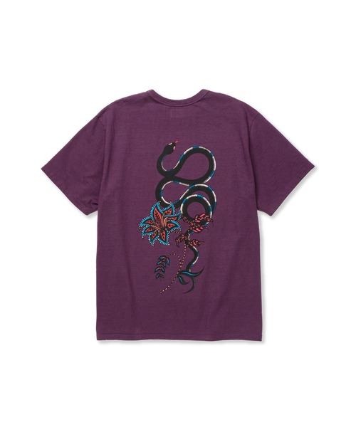 CALEE(キャリー)の「×MIHO MURAKAMI BINDER NECK SNAKE VINTAGE TEE(Tシャツ/カットソー・メンズ・ホワイト/グリーン/パープル・LARGE/X-LARGE/MEDIUM)」の5枚目の写真