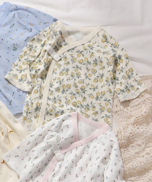 apres les cours(アプレレクール)の「リブベビー短肌着(肌着・キッズ・キナリ/アイボリー/オフホワイト/サックスブルー・60/70)」の3枚目の写真