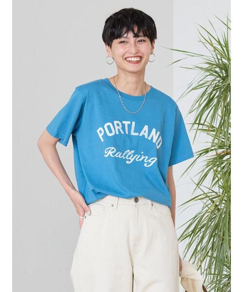AMERICAN HOLIC（アメリカンホリック）の「PORTLANDロゴカットプルオーバー（Tシャツ/カットソー・レディース・オフホワイト/ブルー/ライトピンク・M/L）」の18枚目の写真