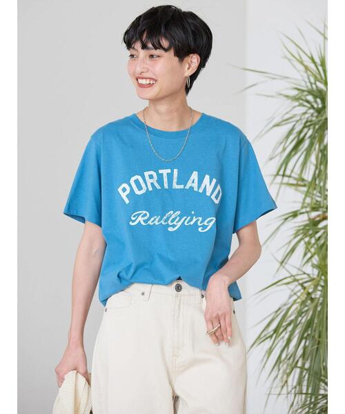 AMERICAN HOLIC（アメリカンホリック）の「PORTLANDロゴカットプルオーバー（Tシャツ/カットソー・レディース・オフホワイト/ブルー/ライトピンク・M/L）」の17枚目の写真