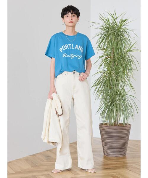AMERICAN HOLIC（アメリカンホリック）の「PORTLANDロゴカットプルオーバー（Tシャツ/カットソー・レディース・オフホワイト/ブルー/ライトピンク・M/L）」の14枚目の写真