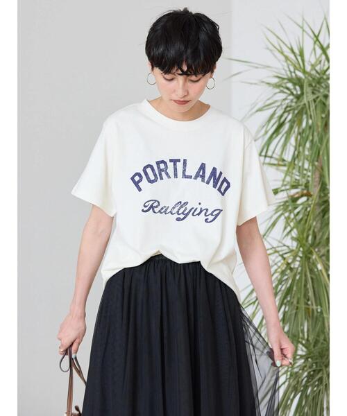 AMERICAN HOLIC（アメリカンホリック）の「PORTLANDロゴカットプルオーバー（Tシャツ/カットソー・レディース・オフホワイト/ブルー/ライトピンク・M/L）」の12枚目の写真