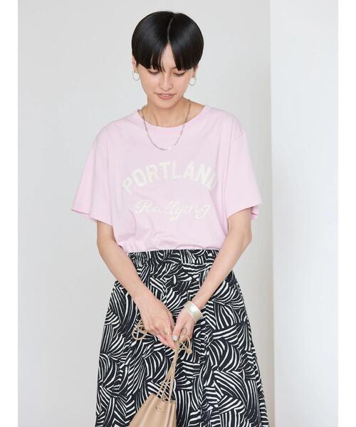 AMERICAN HOLIC（アメリカンホリック）の「PORTLANDロゴカットプルオーバー（Tシャツ/カットソー・レディース・オフホワイト/ブルー/ライトピンク・M/L）」の7枚目の写真