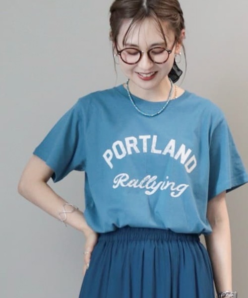 AMERICAN HOLIC（アメリカンホリック）の「PORTLANDロゴカットプルオーバー（Tシャツ/カットソー・レディース・オフホワイト/ブルー/ライトピンク・M/L）」の22枚目の写真