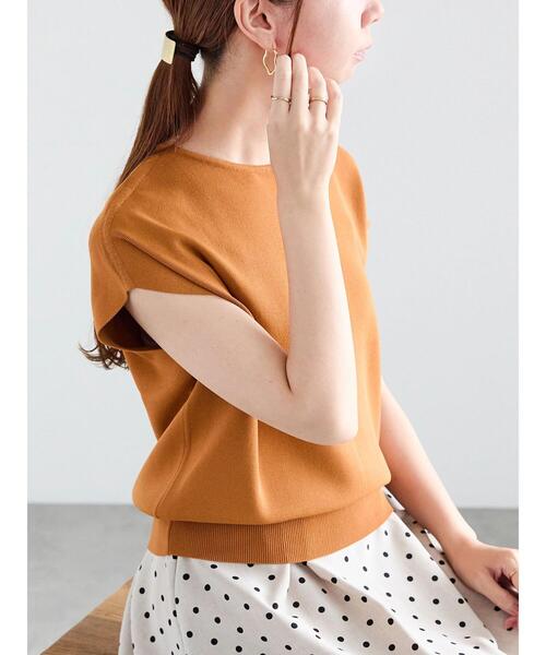 Te chichi（テチチ）の「フレンチスリーブニット（ニット/セーター・レディース・ネイビー/ブラック/オレンジ/グレー・F）」の11枚目の写真