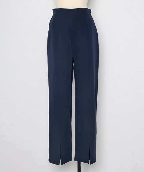 【セール】袖タックペプラムブラウス×フロントスリットパンツセットアップ（パンツドレス）｜Bonjour Sagan（ボンジュールサガン）