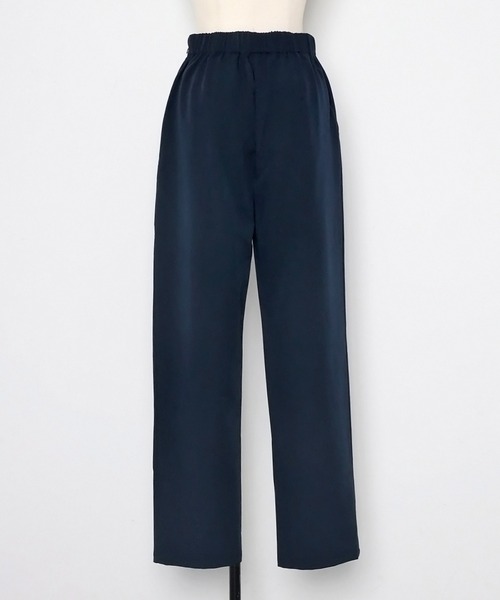 【セール】袖タックペプラムブラウス×フロントスリットパンツセットアップ（パンツドレス）｜Bonjour Sagan（ボンジュールサガン）