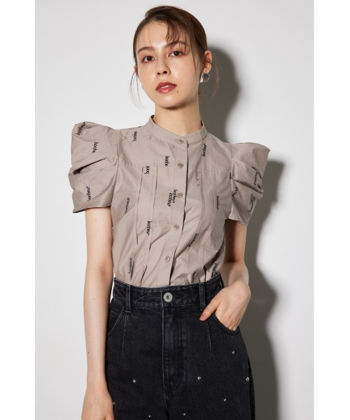 ショルダーデザイン刺繍ポイントブラウス（シャツ/ブラウス）｜rienda（リエンダ）