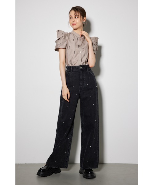 ショルダーデザイン刺繍ポイントブラウス（シャツ/ブラウス）｜rienda（リエンダ）