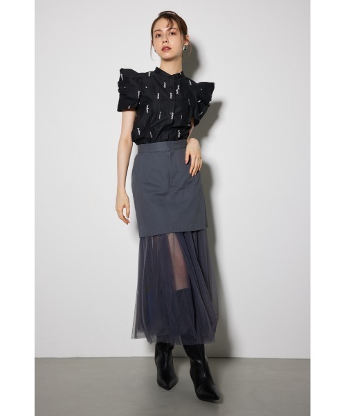 ショルダーデザイン刺繍ポイントブラウス（シャツ/ブラウス）｜rienda（リエンダ）