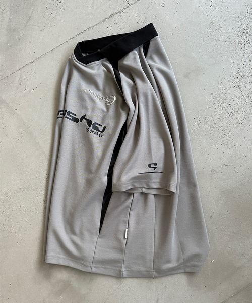 襟付き立体シルバープリントゲームシャツ（Tシャツ/カットソー）｜Perushu（ペルーシュ）