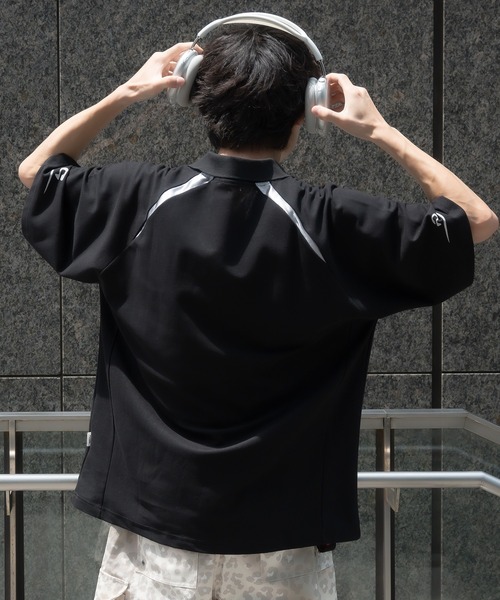 襟付き立体シルバープリントゲームシャツ（Tシャツ/カットソー）｜Perushu（ペルーシュ）