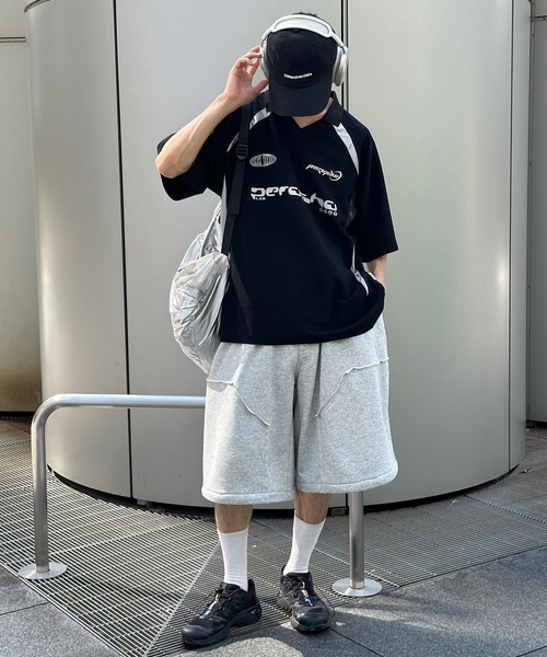 襟付き立体シルバープリントゲームシャツ（Tシャツ/カットソー）｜Perushu（ペルーシュ）