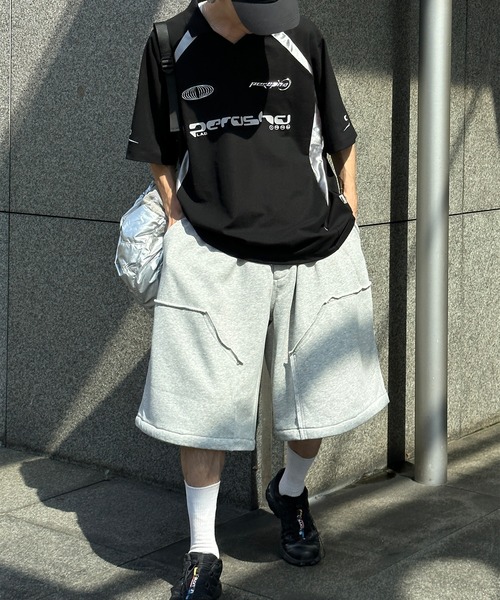 襟付き立体シルバープリントゲームシャツ（Tシャツ/カットソー）｜Perushu（ペルーシュ）