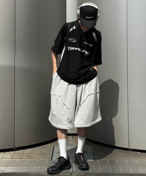 襟付き立体シルバープリントゲームシャツ（Tシャツ/カットソー）｜Perushu（ペルーシュ）