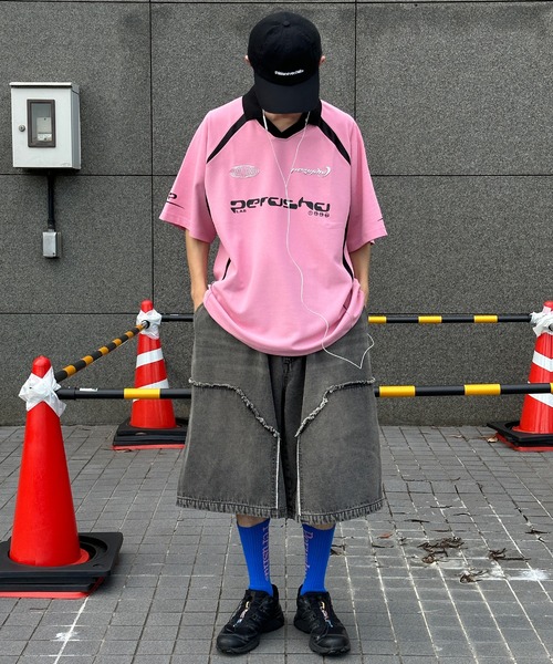 襟付き立体シルバープリントゲームシャツ（Tシャツ/カットソー）｜Perushu（ペルーシュ）