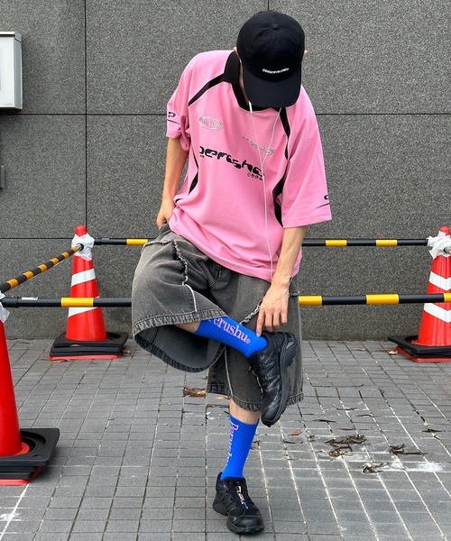 襟付き立体シルバープリントゲームシャツ（Tシャツ/カットソー）｜Perushu（ペルーシュ）