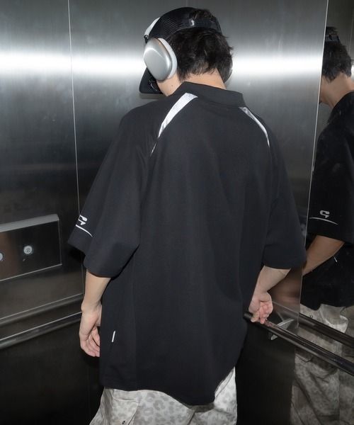 襟付き立体シルバープリントゲームシャツ（Tシャツ/カットソー）｜Perushu（ペルーシュ）