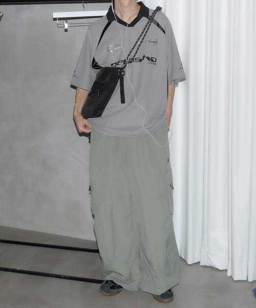 襟付き立体シルバープリントゲームシャツ（Tシャツ/カットソー）｜Perushu（ペルーシュ）