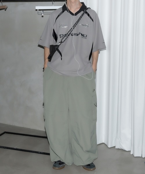 襟付き立体シルバープリントゲームシャツ（Tシャツ/カットソー）｜Perushu（ペルーシュ）