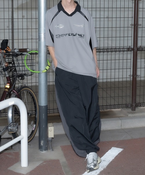 襟付き立体シルバープリントゲームシャツ（Tシャツ/カットソー）｜Perushu（ペルーシュ）