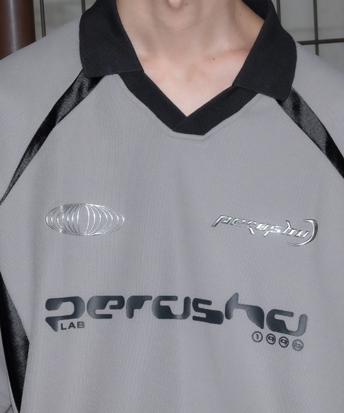 襟付き立体シルバープリントゲームシャツ（Tシャツ/カットソー）｜Perushu（ペルーシュ）