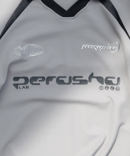 襟付き立体シルバープリントゲームシャツ（Tシャツ/カットソー）｜Perushu（ペルーシュ）