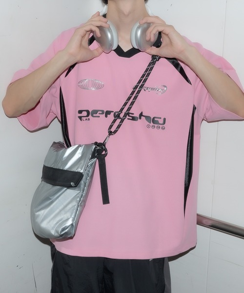 襟付き立体シルバープリントゲームシャツ（Tシャツ/カットソー）｜Perushu（ペルーシュ）