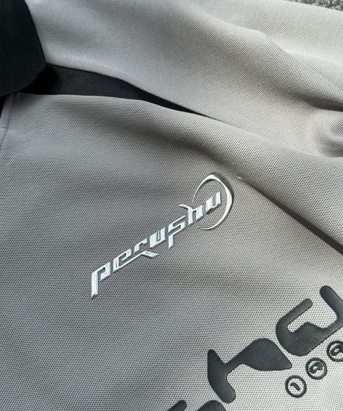 襟付き立体シルバープリントゲームシャツ（Tシャツ/カットソー）｜Perushu（ペルーシュ）