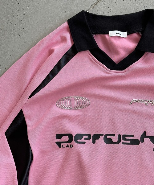 襟付き立体シルバープリントゲームシャツ（Tシャツ/カットソー）｜Perushu（ペルーシュ）