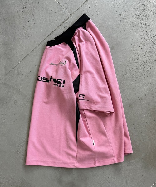 襟付き立体シルバープリントゲームシャツ（Tシャツ/カットソー）｜Perushu（ペルーシュ）