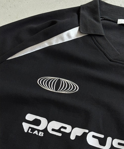 襟付き立体シルバープリントゲームシャツ（Tシャツ/カットソー）｜Perushu（ペルーシュ）