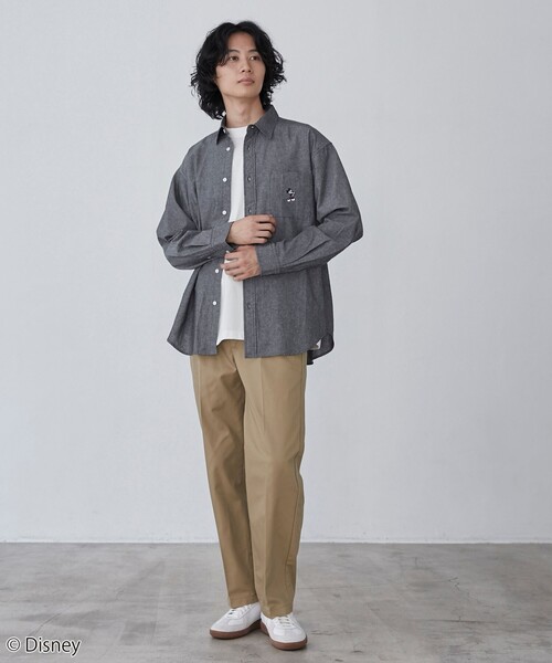 Disney（ディズニー）の「coen限定／Disney（ディズニー）ダンガリーシャツ（シャツ/ブラウス・メンズ・ブラック/ネイビー・XL/M/L）」の4枚目の写真