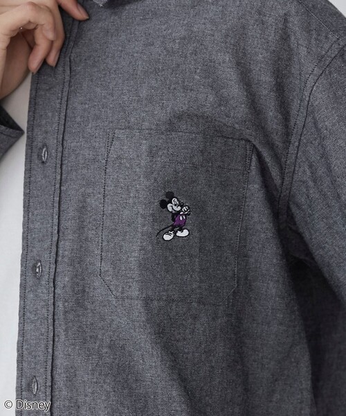 Disney（ディズニー）の「coen限定／Disney（ディズニー）ダンガリーシャツ（シャツ/ブラウス・メンズ・ブラック/ネイビー・XL/M/L）」の9枚目の写真