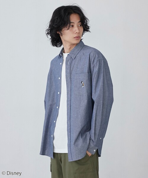 Disney（ディズニー）の「coen限定／Disney（ディズニー）ダンガリーシャツ（シャツ/ブラウス・メンズ・ブラック/ネイビー・XL/M/L）」の10枚目の写真