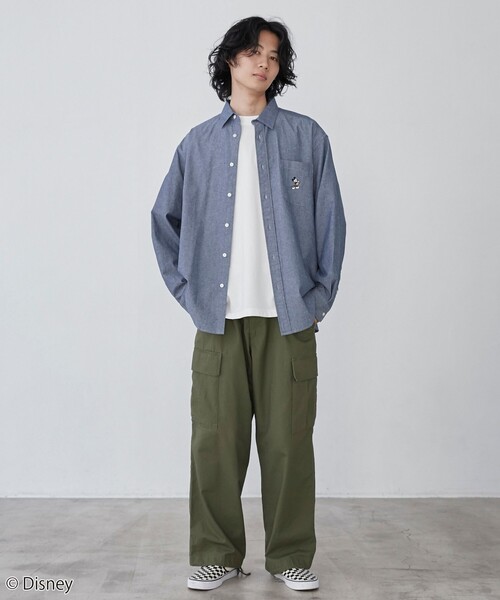 Disney（ディズニー）の「coen限定／Disney（ディズニー）ダンガリーシャツ（シャツ/ブラウス・メンズ・ブラック/ネイビー・XL/M/L）」の11枚目の写真