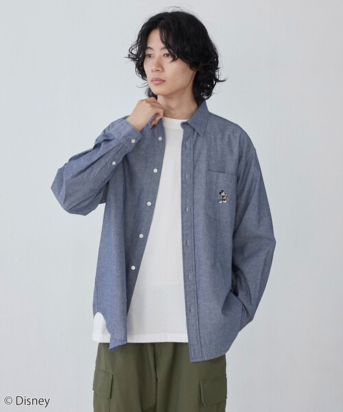 Disney（ディズニー）の「coen限定／Disney（ディズニー）ダンガリーシャツ（シャツ/ブラウス・メンズ・ブラック/ネイビー・XL/M/L）」の12枚目の写真