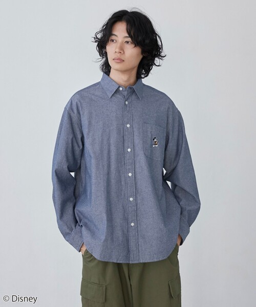 Disney（ディズニー）の「coen限定／Disney（ディズニー）ダンガリーシャツ（シャツ/ブラウス・メンズ・ブラック/ネイビー・XL/M/L）」の14枚目の写真