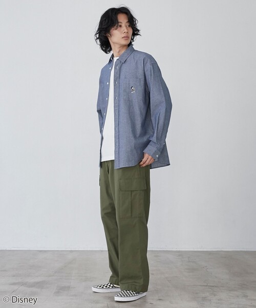 Disney（ディズニー）の「coen限定／Disney（ディズニー）ダンガリーシャツ（シャツ/ブラウス・メンズ・ブラック/ネイビー・XL/M/L）」の15枚目の写真