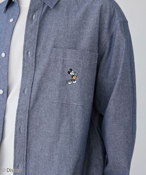 Disney（ディズニー）の「coen限定／Disney（ディズニー）ダンガリーシャツ（シャツ/ブラウス・メンズ・ブラック/ネイビー・XL/M/L）」の16枚目の写真