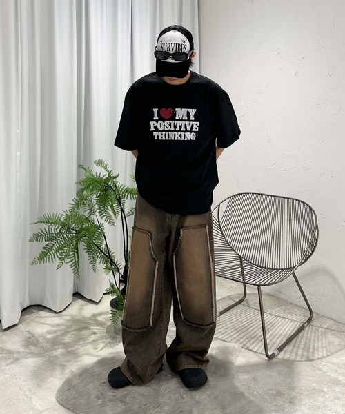 sedacle（セダクル）の「オーバーダイダブルニーフリンジデニム（デニムパンツ・メンズ・ダークインディゴブルー/インディゴブルー/ブラウン/ブラック・MEDIUM/SMALL/LARGE）」の18枚目の写真