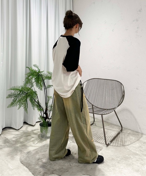 sedacle（セダクル）の「オーバーダイダブルニーフリンジデニム（デニムパンツ・メンズ・ダークインディゴブルー/インディゴブルー/ブラウン/ブラック・MEDIUM/SMALL/LARGE）」の10枚目の写真