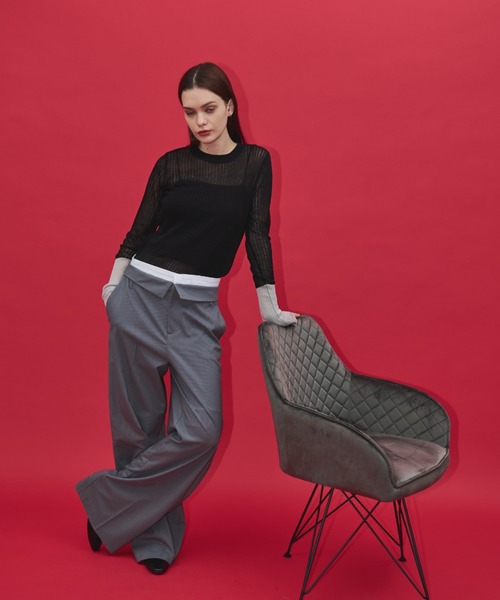 Shelly island（シェリーアイランド）の「袖ラメ配色シアーニット（ニット/セーター・レディース・ブラック/ブラウン/グレー/その他・FREE）」の15枚目の写真