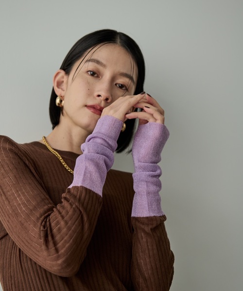 Shelly island（シェリーアイランド）の「袖ラメ配色シアーニット（ニット/セーター・レディース・ブラック/ブラウン/グレー/その他・FREE）」の17枚目の写真