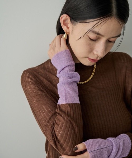 Shelly island（シェリーアイランド）の「袖ラメ配色シアーニット（ニット/セーター・レディース・ブラック/ブラウン/グレー/その他・FREE）」の18枚目の写真