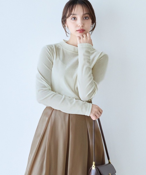 Andemiu（アンデミュウ）の「メッシュカットソー141797（Tシャツ/カットソー・レディース・ブラック/オフホワイト/ベージュ・FREE）」の2枚目の写真