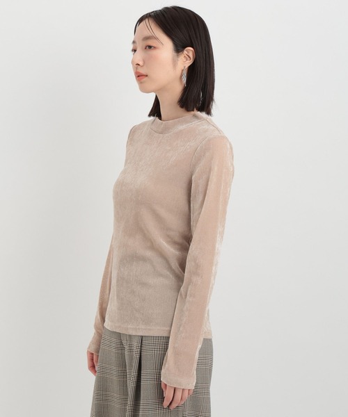 Andemiu（アンデミュウ）の「メッシュカットソー141797（Tシャツ/カットソー・レディース・ブラック/オフホワイト/ベージュ・FREE）」の6枚目の写真